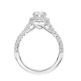 Artcarved Bridal Mounted with CZ Center Classic Halo Engagement Ring Jocelyn 14K White Gold