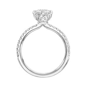 Artcarved Bridal Mounted with CZ Center Classic Diamond Engagement Ring Marsha 14K White Gold