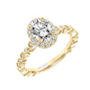 Artcarved Bridal Mounted with CZ Center Contemporary Halo Engagement Ring Paley 18K Yellow Gold