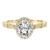 Artcarved Bridal Mounted with CZ Center Contemporary Halo Engagement Ring Paley 14K Yellow Gold
