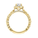 Artcarved Bridal Mounted with CZ Center Contemporary Halo Engagement Ring Paley 14K Yellow Gold