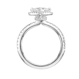 Artcarved Bridal Mounted with CZ Center Contemporary Halo Engagement Ring Joy 18K White Gold