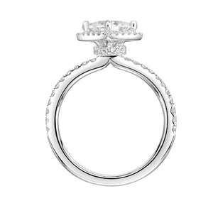 Artcarved Bridal Mounted with CZ Center Contemporary Halo Engagement Ring Joy 18K White Gold