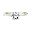 Artcarved Bridal Semi-Mounted with Side Stones Engagement Ring Oona 14K White Gold Primary & 14K Yellow Gold