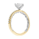 Artcarved Bridal Mounted with CZ Center Classic Lyric Engagement Ring Renee 14K Yellow Gold Primary & 14K White Gold