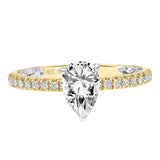 Artcarved Bridal Mounted with CZ Center Classic Lyric Engagement Ring Renee 14K Yellow Gold Primary & 14K White Gold