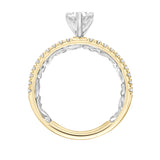 Artcarved Bridal Mounted with CZ Center Classic Lyric Engagement Ring Renee 14K Yellow Gold Primary & 14K White Gold