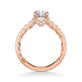 Artcarved Bridal Mounted with CZ Center Classic Lyric Engagement Ring Harley 14K Rose Gold