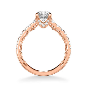Artcarved Bridal Mounted with CZ Center Classic Lyric Engagement Ring Harley 18K Rose Gold