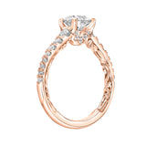 Artcarved Bridal Mounted with CZ Center Classic Lyric Engagement Ring Harley 14K White Gold