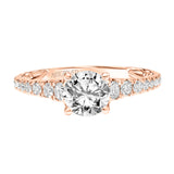 Artcarved Bridal Mounted with CZ Center Classic Lyric Engagement Ring Harley 14K White Gold
