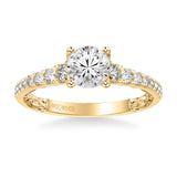 Artcarved Bridal Mounted with CZ Center Classic Lyric Engagement Ring Harley 14K Yellow Gold