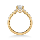 Artcarved Bridal Mounted with CZ Center Classic Lyric Engagement Ring Harley 18K Yellow Gold