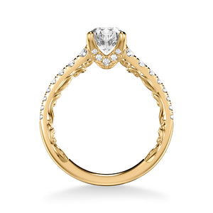 Artcarved Bridal Mounted with CZ Center Classic Lyric Engagement Ring Harley 18K Yellow Gold