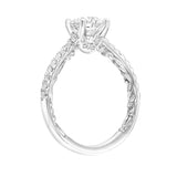 Artcarved Bridal Mounted with CZ Center Classic Lyric Engagement Ring Marta 14K White Gold