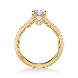 Artcarved Bridal Semi-Mounted with Side Stones Classic Lyric Engagement Ring Marta 14K Yellow Gold