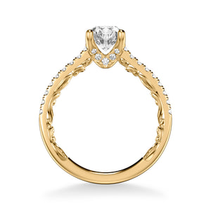 Artcarved Bridal Semi-Mounted with Side Stones Classic Lyric Engagement Ring Marta 14K Yellow Gold
