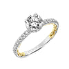 Artcarved Bridal Mounted with CZ Center Classic Lyric Diamond Engagement Ring Brianne 14K White Gold Primary & 14K Yellow Gold