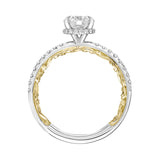 Artcarved Bridal Mounted with CZ Center Classic Lyric Diamond Engagement Ring Brianne 14K White Gold Primary & 14K Yellow Gold