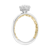 Artcarved Bridal Mounted with CZ Center Classic Lyric Engagement Ring Aileen 14K White Gold Primary & 14K Yellow Gold