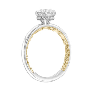 Artcarved Bridal Mounted with CZ Center Classic Lyric Engagement Ring Aileen 14K White Gold Primary & 14K Yellow Gold