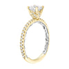 Artcarved Bridal Mounted with CZ Center Classic Diamond Engagement Ring Chey 14K Yellow Gold Primary & 14K White Gold