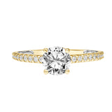 Artcarved Bridal Mounted with CZ Center Classic Diamond Engagement Ring Chey 14K Yellow Gold Primary & 14K White Gold