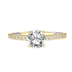 Artcarved Bridal Mounted with CZ Center Classic Diamond Engagement Ring Chey 14K Yellow Gold Primary & 14K White Gold
