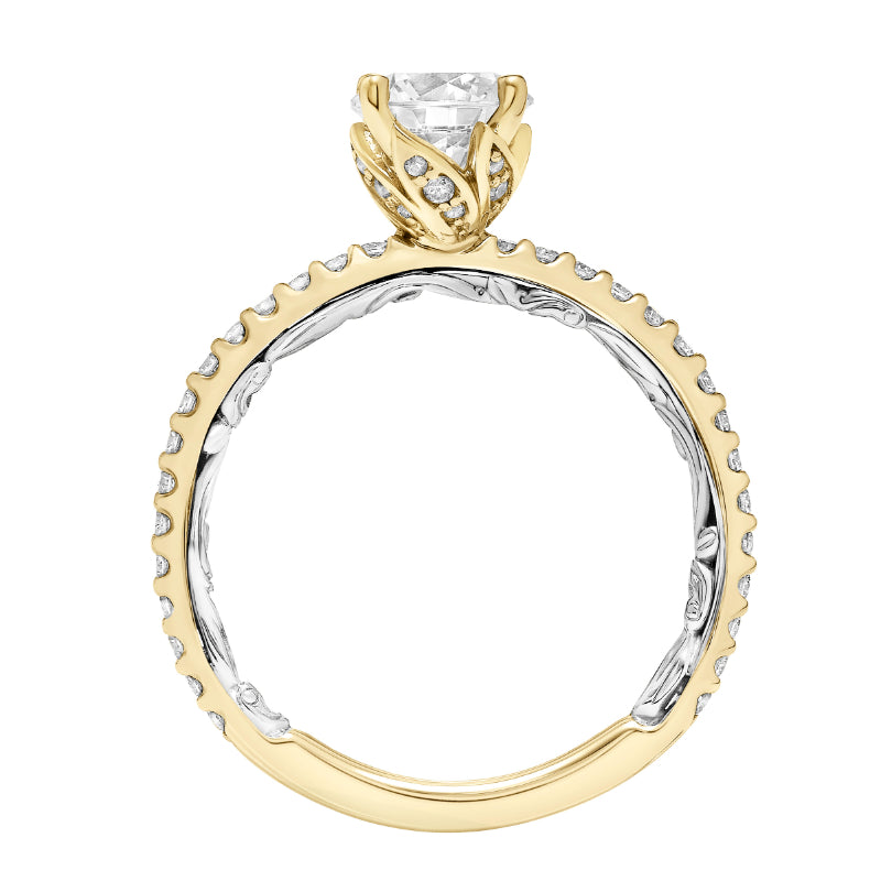 Artcarved Bridal Mounted with CZ Center Classic Diamond Engagement Ring Chey 14K Yellow Gold Primary & 14K White Gold