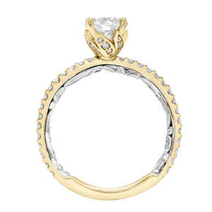 Artcarved Bridal Mounted with CZ Center Classic Diamond Engagement Ring Chey 14K Yellow Gold Primary & 14K White Gold