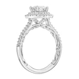 Artcarved Bridal Mounted with CZ Center Classic Lyric Halo Engagement Ring Haven 14K White Gold