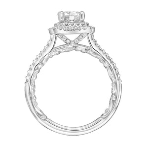 Artcarved Bridal Mounted with CZ Center Classic Lyric Halo Engagement Ring Haven 14K White Gold