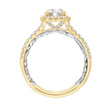 Artcarved Bridal Mounted with CZ Center Classic Lyric Halo Engagement Ring Mellie 14K Yellow Gold Primary & 14K White Gold