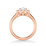 Artcarved Bridal Mounted Mined Live Center Classic Rose Goldcut Halo Engagement Ring Irma 14K Rose Gold