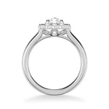 Artcarved Bridal Mounted Mined Live Center Classic Rose Goldcut Halo Engagement Ring Irma 18K White Gold