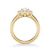 Artcarved Bridal Mounted Mined Live Center Classic Rose Goldcut Halo Engagement Ring Irma 14K Yellow Gold