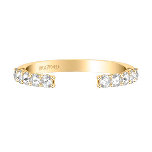 Artcarved Bridal Mounted with Side Stones Classic Rose Goldcut Diamond Wedding Band Irma 14K Yellow Gold