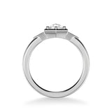 Artcarved Bridal Mounted Mined Live Center Contemporary Rose Goldcut 3-Stone Engagement Ring Alice 14K White Gold