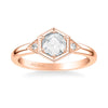 Artcarved Bridal Mounted Mined Live Center Engagement Ring 18K Rose Gold