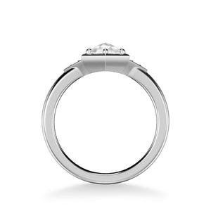 Artcarved Bridal Mounted Mined Live Center Contemporary Rose Goldcut Engagement Ring Truddy 14K White Gold