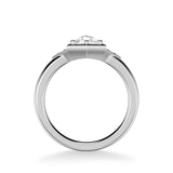 Artcarved Bridal Mounted Mined Live Center Contemporary Rose Goldcut Engagement Ring 18K White Gold