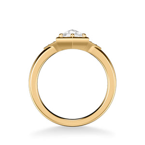 Artcarved Bridal Mounted Mined Live Center Contemporary Rose Goldcut Engagement Ring Truddy 14K Yellow Gold