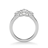 Artcarved Bridal Mounted Mined Live Center Classic Rose Goldcut 3-Stone Engagement Ring 18K White Gold