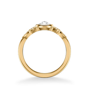 Artcarved Bridal Mounted Mined Live Center Contemporary Rose Goldcut Engagement Ring 18K Yellow Gold