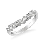 Artcarved Bridal Mounted with Side Stones Wedding Band 18K White Gold