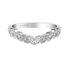 Artcarved Bridal Mounted with Side Stones Wedding Band 18K White Gold