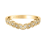 Artcarved Bridal Mounted with Side Stones Wedding Band 18K Yellow Gold