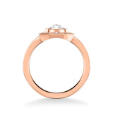Artcarved Bridal Mounted Mined Live Center Vintage Rose Goldcut Halo Engagement Ring 18K Rose Gold