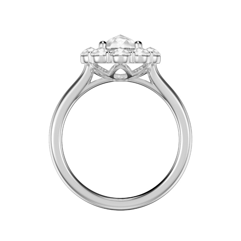 Artcarved Bridal Mounted Mined Live Center Classic Rose Goldcut Halo Engagement Ring 18K White Gold