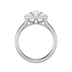 Artcarved Bridal Mounted Mined Live Center Classic Rose Goldcut Halo Engagement Ring Valentina 14K White Gold